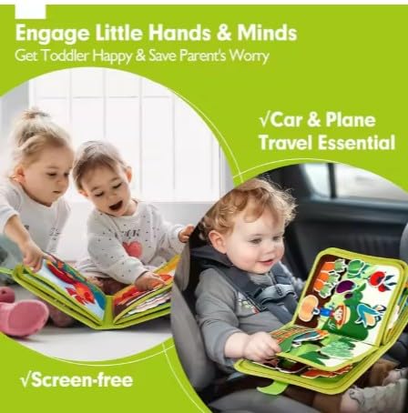 My First Farm Book Montessori Toys Busy Board for Boys and Girls Educational and Sensory Learning Activity Book.