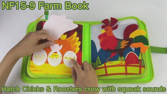 My First Farm Book Montessori Toys Busy Board for Boys and Girls Educational and Sensory Learning Activity Book.